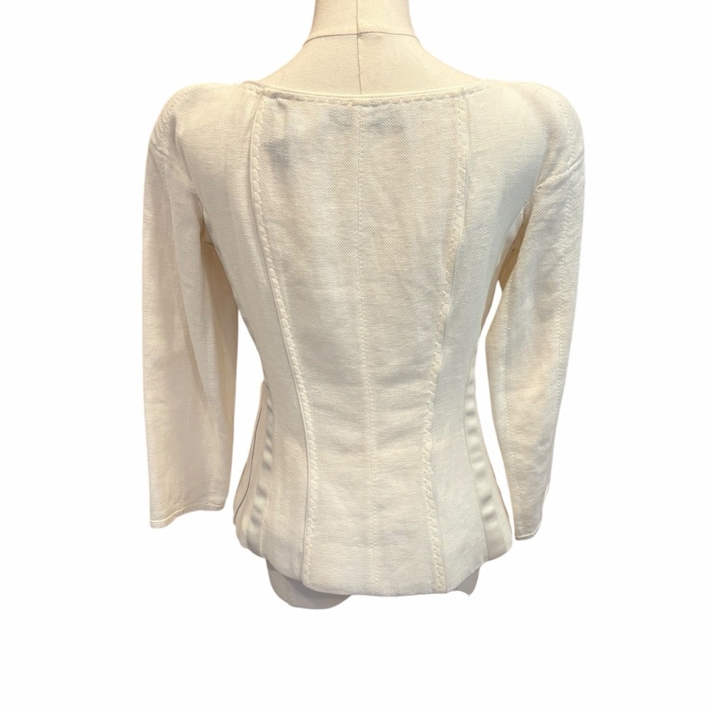 🤍 Donna Karan Collection Linen Blend Button Jacket | Made in Italy | Size US 8 - Picture 8 of 15